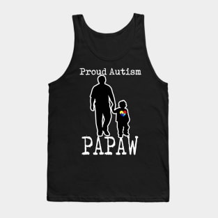 Proud Autism PAPAW And Son Puzzle Piece Awareness Tank Top